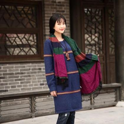 Cotton Sweater Woolen Sweater Dress Large Size..