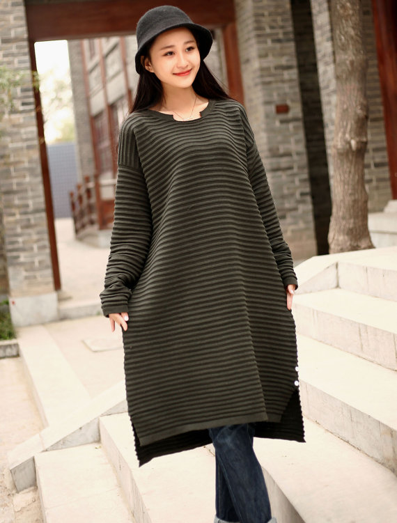 Cotton Sweater Winter Long Sweater Plus Size Sweater Dresses Autumn Sweater Large Size Dress Plus Size Clothing Women Dresses